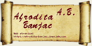 Afrodita Banjac vizit kartica